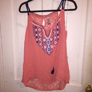 Pink thin strapped shirt